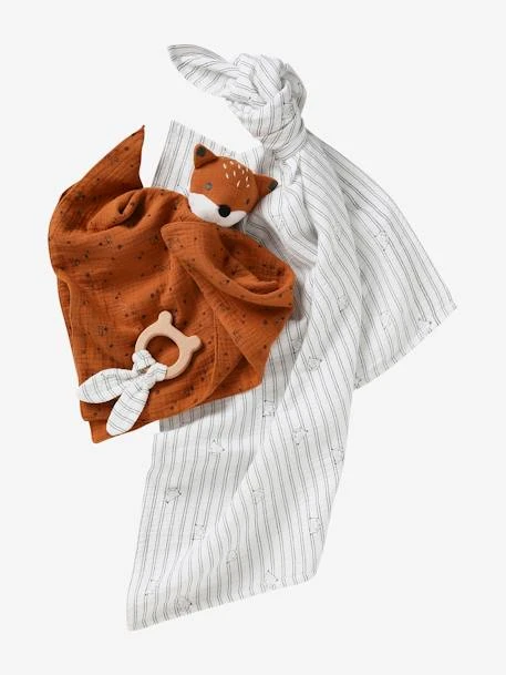 Coffret Cadeau 3 Pièces : Lange + Doudou + Hochet Rose - Vertbaudet – Image 2