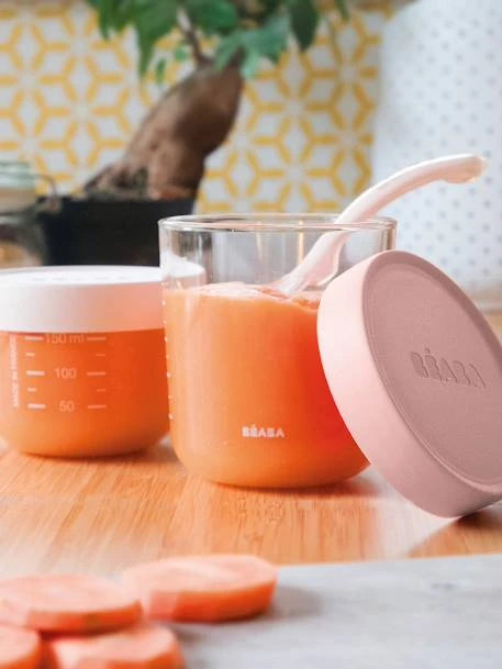 Coffret De 2 Pots De Conservation En Verre BEABA Airy Green/ Light Mist - Beaba – Image 2