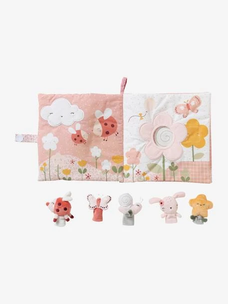 Grand Livre D'éveil Et Marionnettes à Doigts En Velours PAYS ROSE Multicolore - Vertbaudet – Image 3