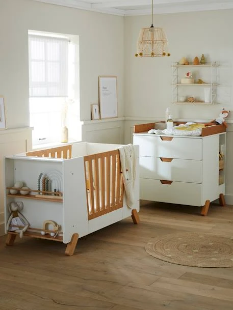 Lit Bébé Avec Barrière Amovible + Rangement Bibliothèque LIGNE PIROUETTE Blanc - Vertbaudet – Image 2