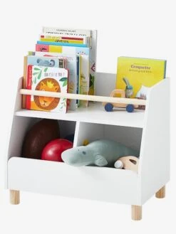 Meuble De Rangement Mixte étagère + Bacs LIGNE PTILOU Blanc/bois - Vertbaudet